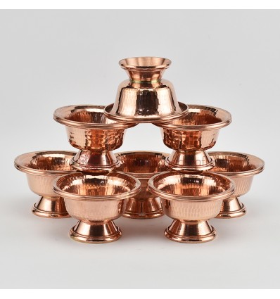 Hand Made  Copper Alloy 8 Bowls 3.25" Offering Bowls - Tings Set