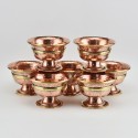 Hand Made Copper Alloy with Brass Rings 7 Bowls 4" Offering Bowls - Tings Set