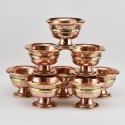 Hand Made Copper Alloy with Brass Rings 8 Bowls 4" Offering Bowls - Tings Set