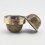 Hand Made Copper Alloy in Oxidation Finish with 24 Karat Gold Gilded 8 Bowls 2.5" Offering Bowls - Tings Set