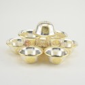 Hand Made Copper Alloy with Gold and Silver Electro Plated 8 Bowls 2.5" Offering Bowls Set