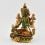 Hand Painted 24 Karat Gold Gilded Green Tara / Dholma Statue