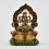 Hand Craved Gold Plated Chenrezig / Four Armed Avalokiteshvara Silver Statue