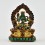 Hand Carved Gold Plated Green Tara / Dholma Silver Statue