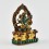 Hand Carved Gold Plated Green Tara / Dholma Silver Statue