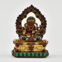 Hand Carved Gold Plated Yellow Dzambhala Silver Statue