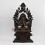 Hand Made Copper Alloy in Oxidation Finish 17.5" Chenrezig on Throne Sculpture