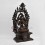 Hand Made Copper Alloy in Oxidation Finish 17.5" Chenrezig on Throne Sculpture