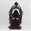 Hand Made Copper Alloy in Oxidation Finish 17.5" Chenrezig on Throne Sculpture