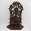 Hand Made Copper Alloy in Oxidation Finish 17.5" Green Tara on Throne Sculpture