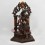 Hand Made Copper Alloy in Oxidation Finish 17.5" Green Tara on Throne Sculpture