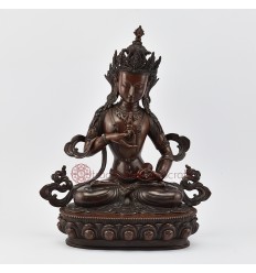 Hand Made Copper Alloy in Oxidation Finish 14" Vajrasattva / Dorjesempa Statue