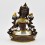 Hand Made Copper Alloy in Oxidation Finish with Gold and Silver Plated 10" Green Tara / Dholma Statue