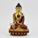 Hand Made Copper Alloy with Partly Gold Gilded Shakyamuni Buddha Statue