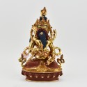 Hand Made Copper Alloy with Partly Gold Gilded 9.5" Vajrasattva Shakti Statue