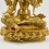 Hand Made Fine Quality 24 Karat Gold Gilded Face Painted Green Tara Statue