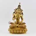 Hand Made Fine Quality 24 Karat Gold Gilded Face Painted Vajrasattva Statue