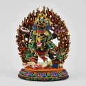 Hand Made Copper Alloy with Beautifully Hand Painted 5.5" Black Mahankala Statue