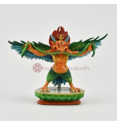 Hand Crafted Copper Alloy with Beautifully Hand Painted 3.5" Garuda Statue