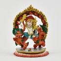 Hand Crafted Copper Alloy with Beautifully Hand Painted 4" White Dzambhala (Dragon) Statue