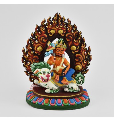 Fine Quality  Copper Alloy with Beautifully Hand Painted Vaisravana Statue