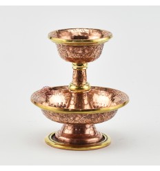 Finely Hand Carved Copper Alloy with Brass Rims 3.5" Serkyem Set