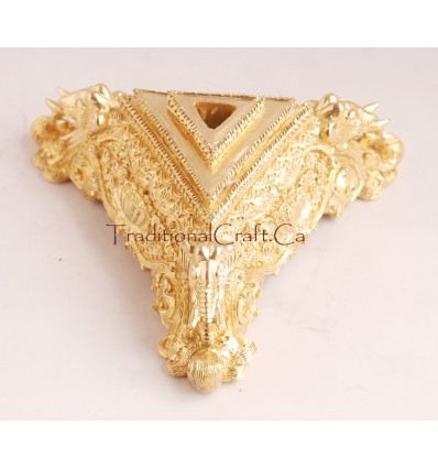 Fine Quality 5.25" Hand Crafted Gold Plated Tibetan Buddhist Phurba/Phurwa Stand from Patan, Nepal