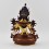 Hand Carved Gold Detailed Face Painted Tibetan Buddhist Religious White Tara Statue