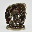 Tibetan Buddhist Vajrapani Chanadorje Silver Plated Copper Statue