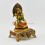 Hand Painted 24 Karat Gold Gilded Tibetan Buddhist Green Tara Drolma Copper Statue