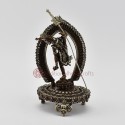 Fine Quality Oxidized Copper Alloy with Silver Plated 7" Akash Yogini on Mandala Statue