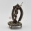 Fine Quality Oxidized Copper Alloy with Silver Plated 7" Simha Mukhi Jogini on Mandala Statue