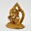 Fine Quality Copper Alloy with Gold Plated 5" Green Tara on Lion Statue