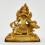 Fine Quality Copper Alloy with Gold Plated 5" Green Tara on Lion Statue