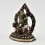 Fine Quality Oxidized Copper Alloy with Silver Plated 5" Green Tara on Lion Statue