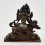 Fine Quality Oxidized Copper Alloy with Silver Plated 5" Green Tara on Lion Statue