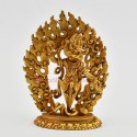 Tibetan Buddhist Machine Made 5.75" Chandra Surya Simha Jogini Statue