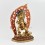 Hand Carved Buddhist Tibetan Ritual Black Jambhala Gold Gilded Hand Face Painted Copper Statue