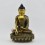 Hand Carved Gold Gilded and Silver Plated with Hand Painted Face 8" Shakyamuni Buddha Statue