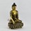 Hand Carved Gold Gilded and Silver Plated with Hand Painted Face 8" Shakyamuni Buddha Statue