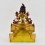 Hand Carved Gold Gilded & Hand Face Painted Buddhist Tibetan Green Taraon Throne Sculpture Copper Ritual Rupa Statue