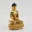 Hand Carved Gold Gilded & Hand Face Painted Buddhist Tibetan 7.5" Shakyamuni Buddha Tomba Statue