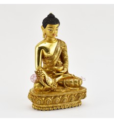 Hand Carved Gold Gilded Tibetan Buddhist Medicine / Bhaisajyaguru Buddha Menhla Religious Ritual Statue