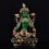 Hand Carved Gold Gilded Silver Plated & Hand Painted Five Metal Tibetan Buddhist Green Tara / Dholma Statue