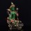 Hand Carved Gold Gilded Silver Plated & Hand Painted Five Metal Tibetan Buddhist Green Tara / Dholma Statue