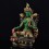 Hand Carved Gold Gilded Silver Plated & Hand Painted Five Metal Tibetan Buddhist Green Tara / Dholma Statue