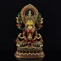 Hand Carved Gold Gilded & Copper Alloy Tibetan Buddhist Aparmita / Amitayus / Tsepame Rupa