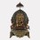 Hand Carved Painted & Gold Gilded Copper Tibetan Crowned Shakyamuni Buddha / Tomba on Throne Sculpture