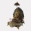 Hand Carved Painted & Gold Gilded Copper Tibetan Crowned Shakyamuni Buddha / Tomba on Throne Sculpture