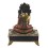 Hand Carved Painted & Gold Gilded Copper Tibetan Crowned Shakyamuni Buddha / Tomba on Throne Sculpture
